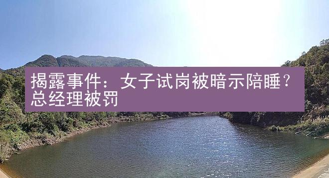 揭露事件：女子试岗被暗示陪睡？总经理被罚