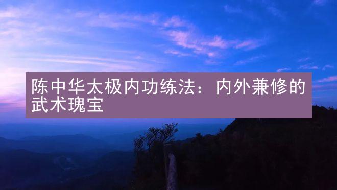 陈中华太极内功练法：内外兼修的武术瑰宝